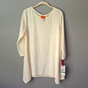 NWT Ruby Rd. Winter Luxe Alabaster Tunic top Size Large